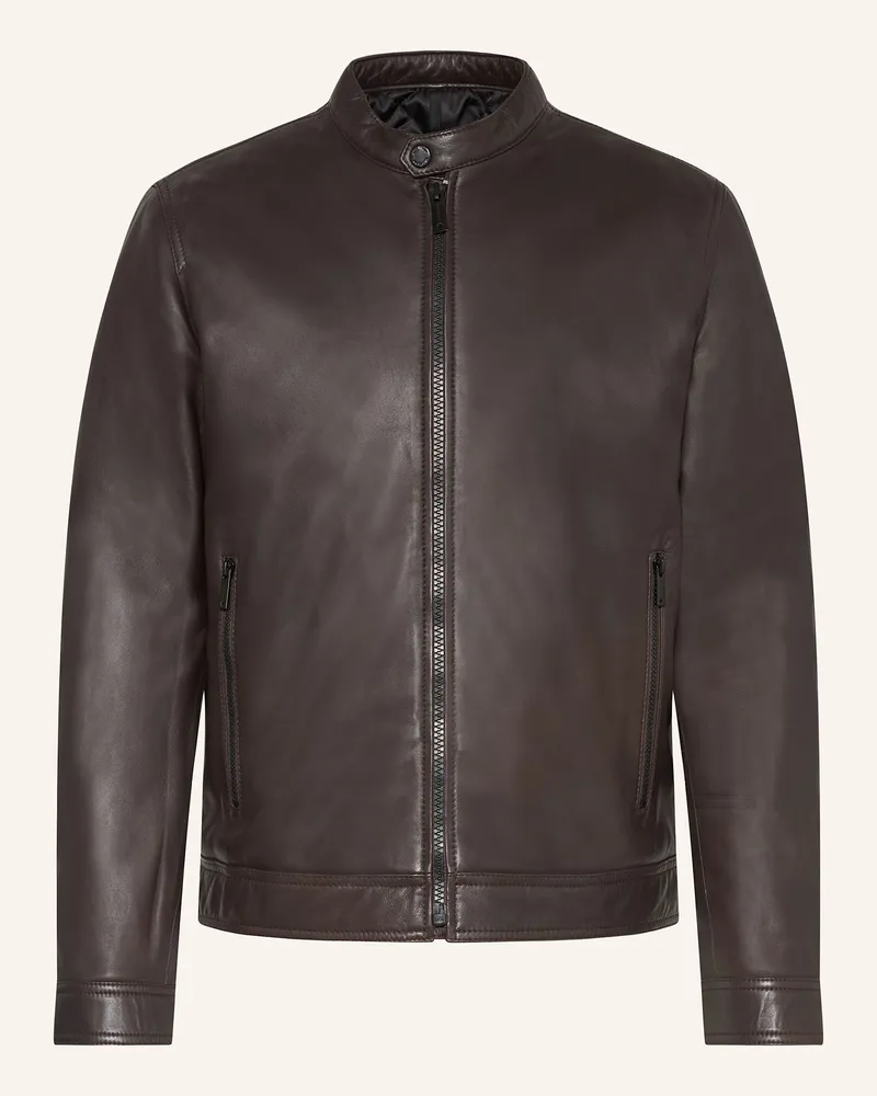 Strellson Lederjacke JACE SLIM Dunkelbraun