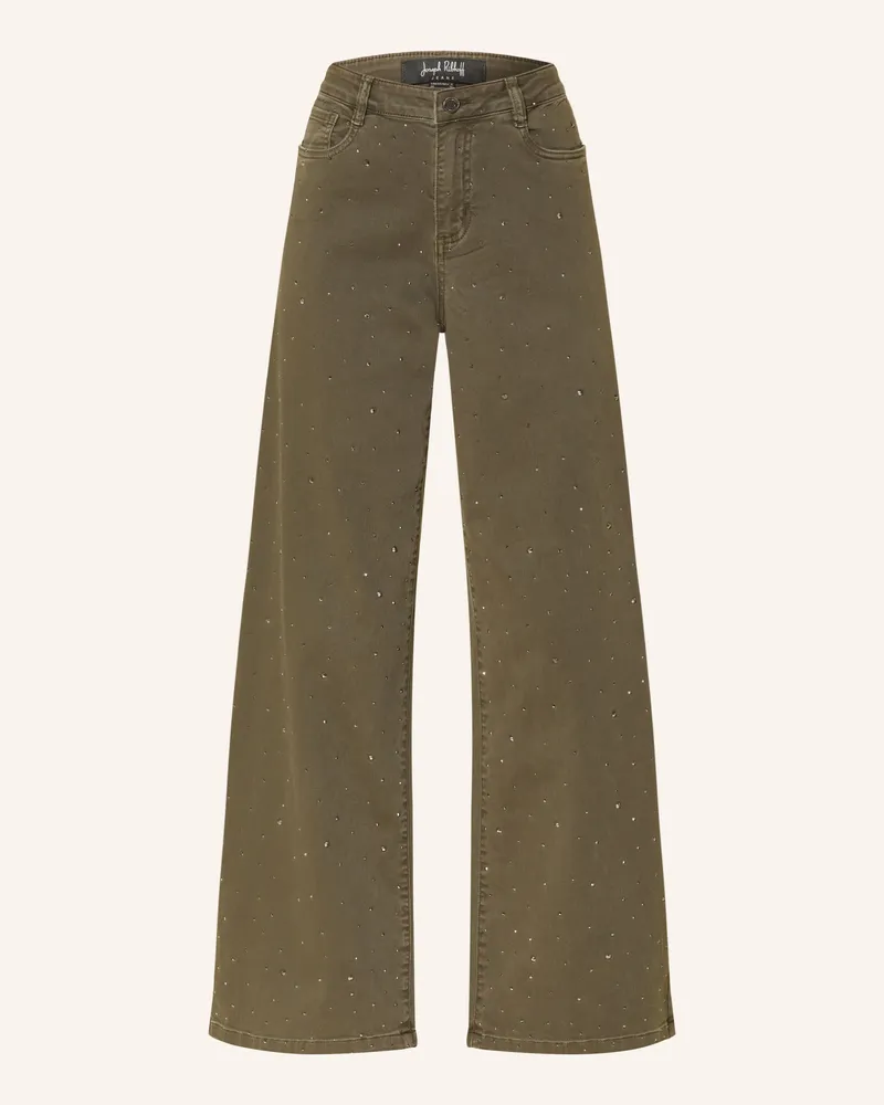 Joseph Ribkoff Wide Leg Jeans Mit Schmucksteinen gruen 3380