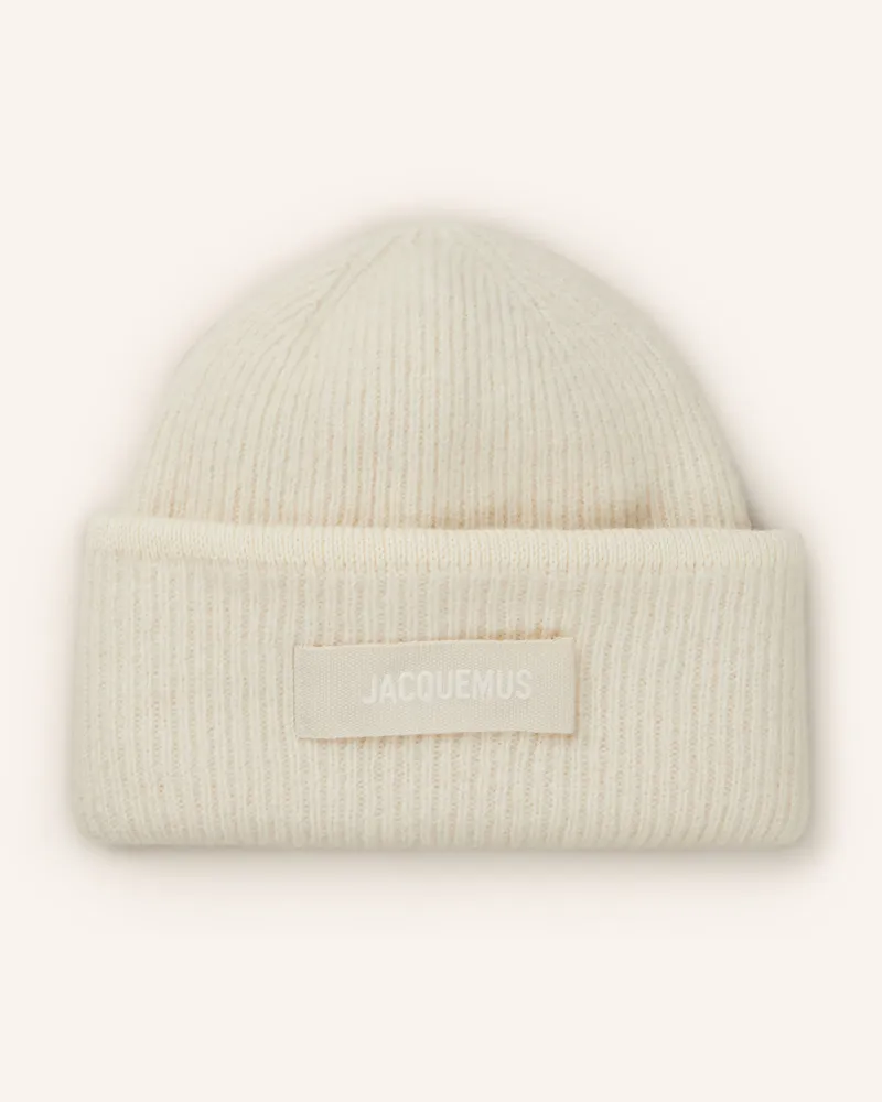 Jacquemus Mütze LE BONNET GROS GRAIN mit Alpaka Ecru