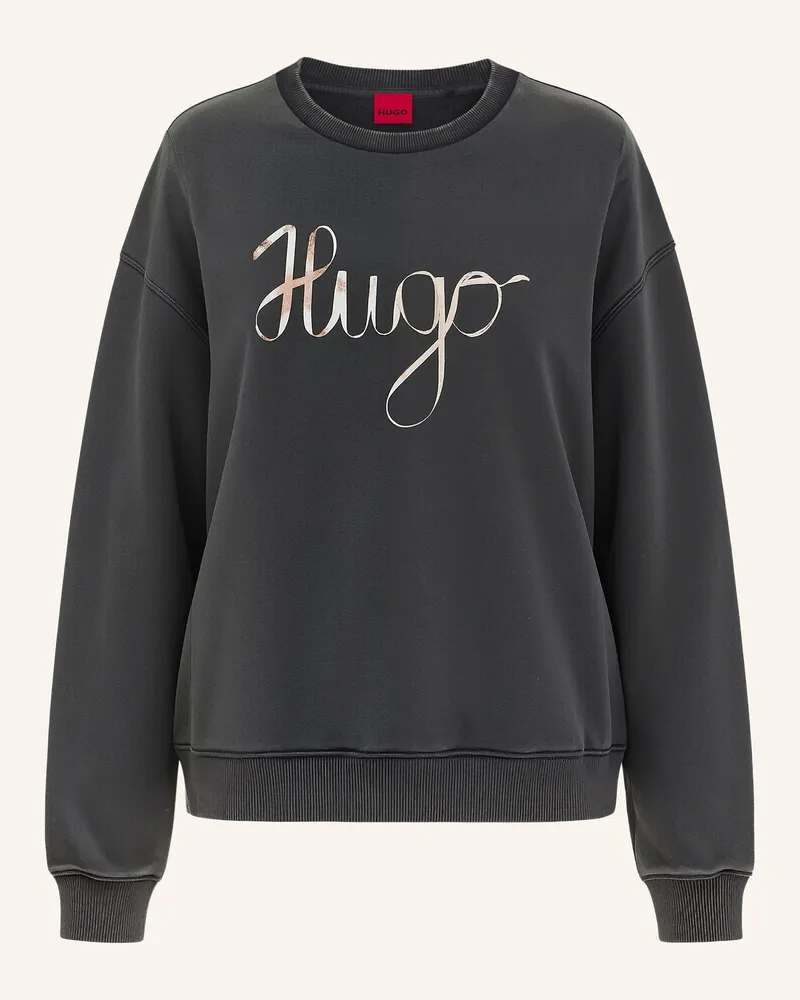 HUGO BOSS Sweatshirt DEROXINA_4 Oversize Fit Schwarz