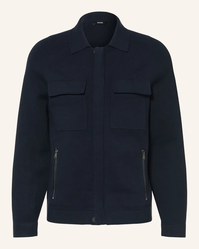 Reiss Strick-Oversjacket Fleetwood blau Dunkelblau