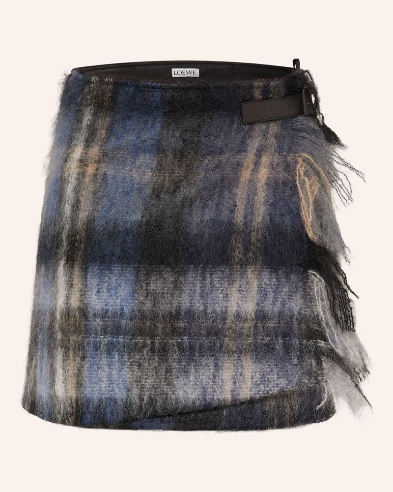 Loewe Wickelrock Mit Mohair blau Dunkelblau