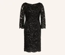 Spitzenkleid mit 3/4-Arm und Pailletten
