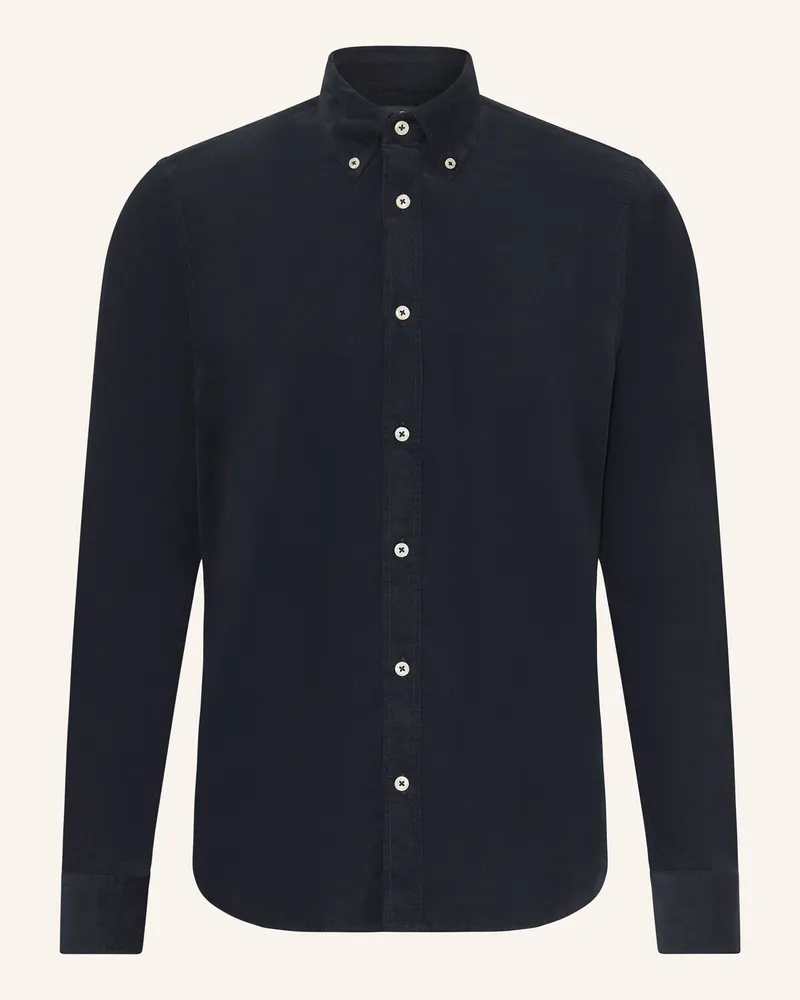 Marc O'Polo Cordhemd Shaped Fit blau Dunkelblau