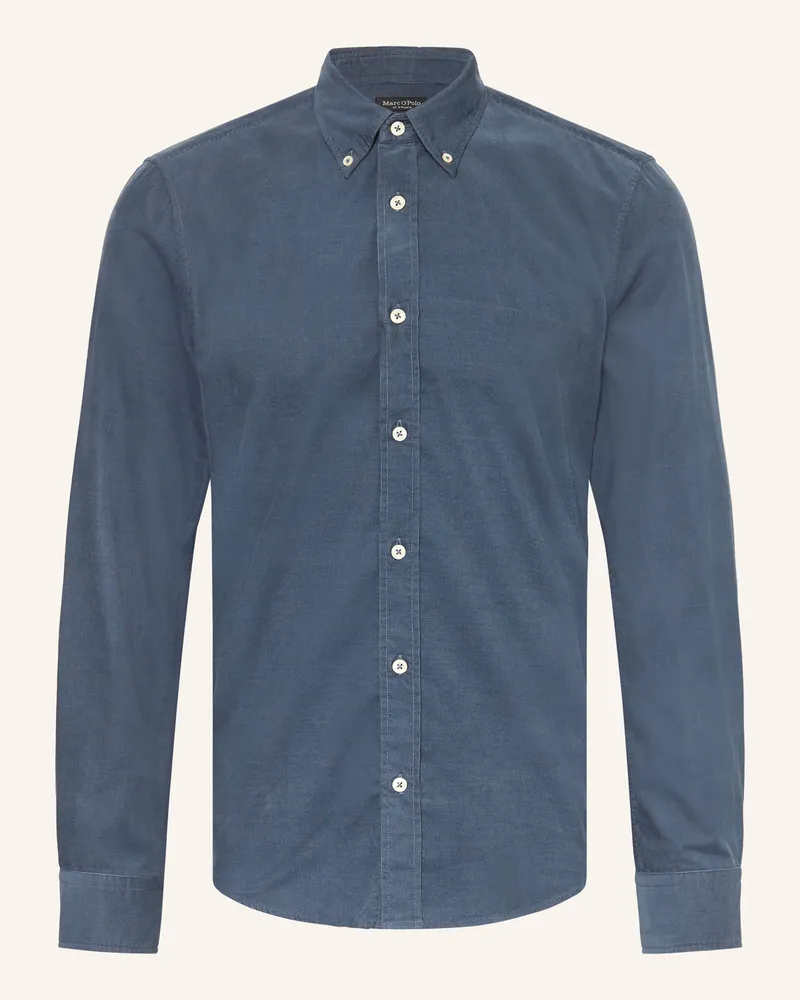 Marc O'Polo Cordhemd Shaped Fit blau Dunkelblau
