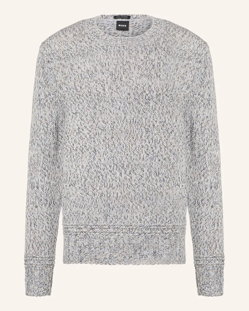 HUGO BOSS Pullover Felias weiss Hellgrau