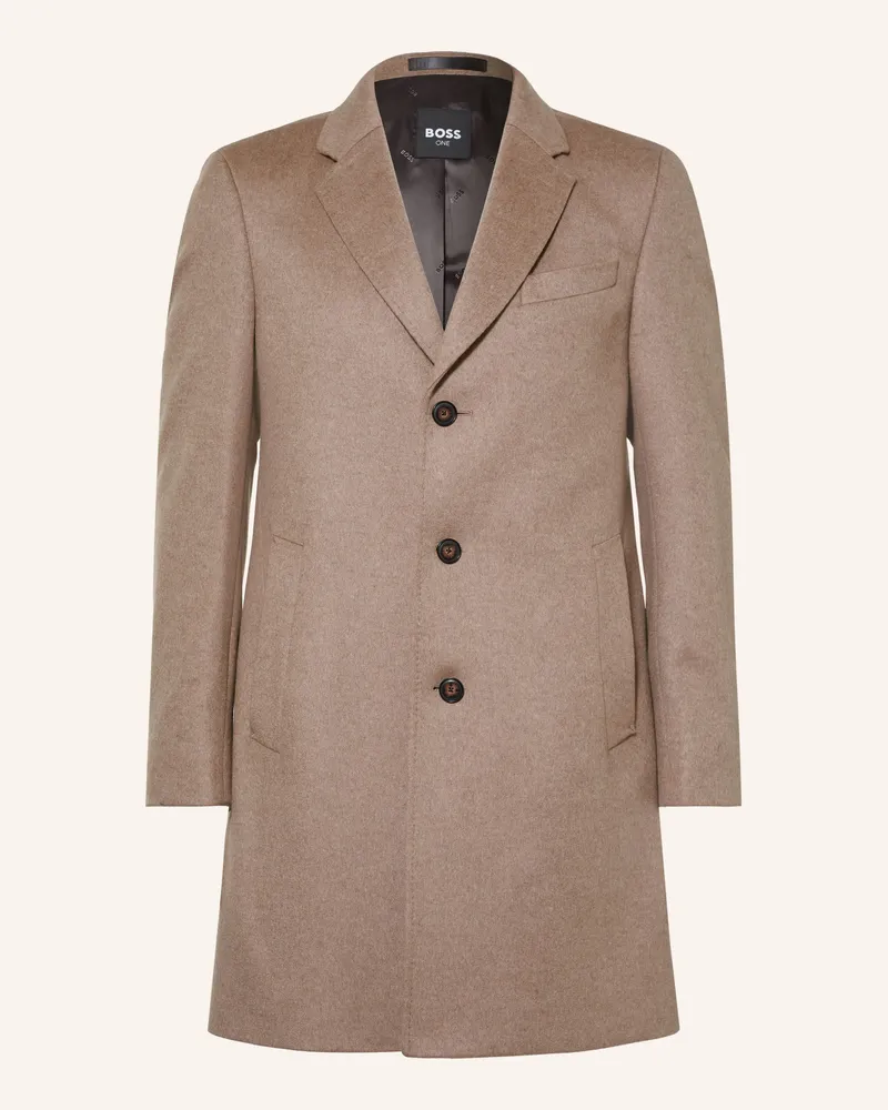 HUGO BOSS Wollmantel Hyde braun Hellbraun