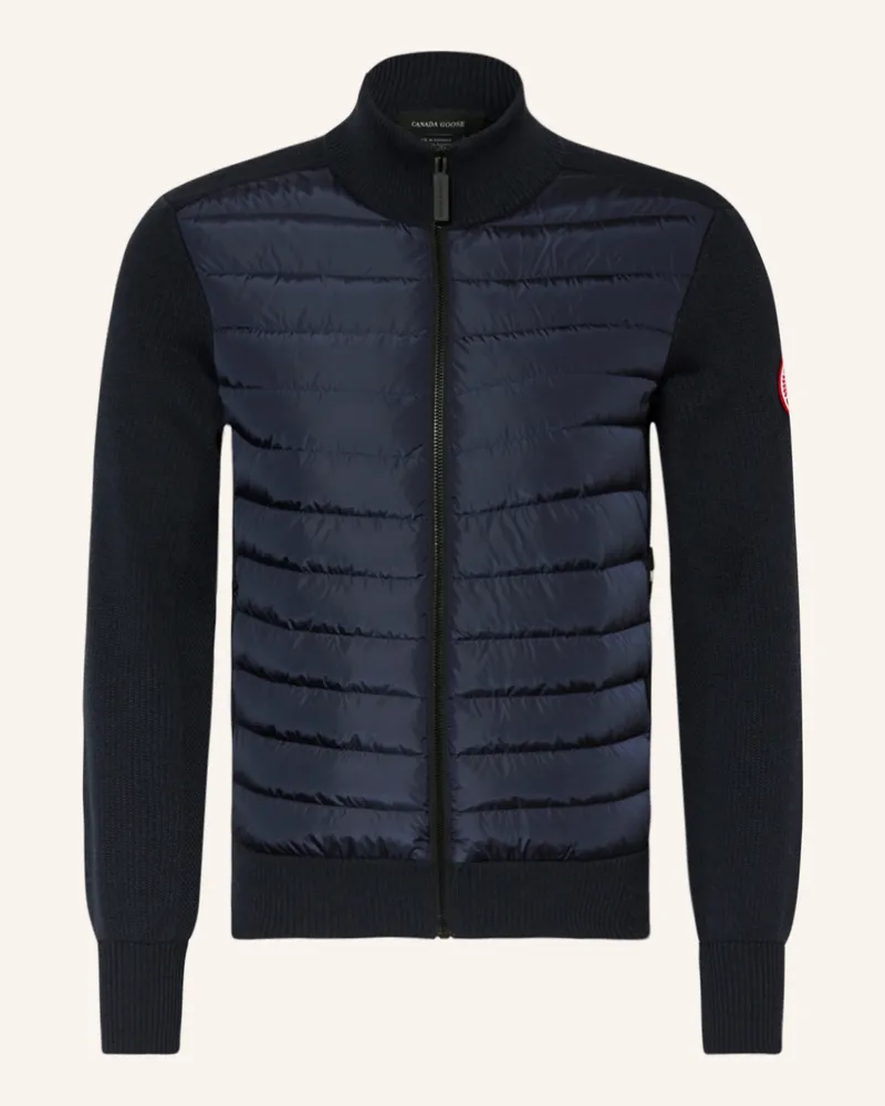 Canada Goose Strickjacke HYBRDIGE im Materialmix Dunkelblau