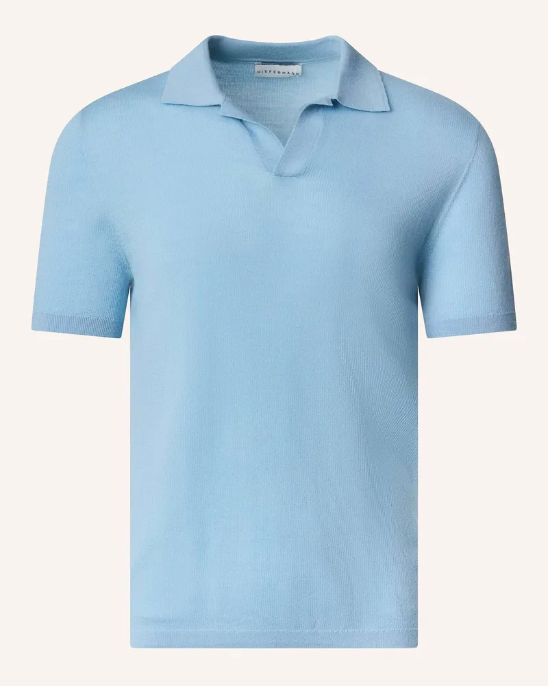 KIEFERMANN Strick-Poloshirt Luras Aus Merino blau Hellblau