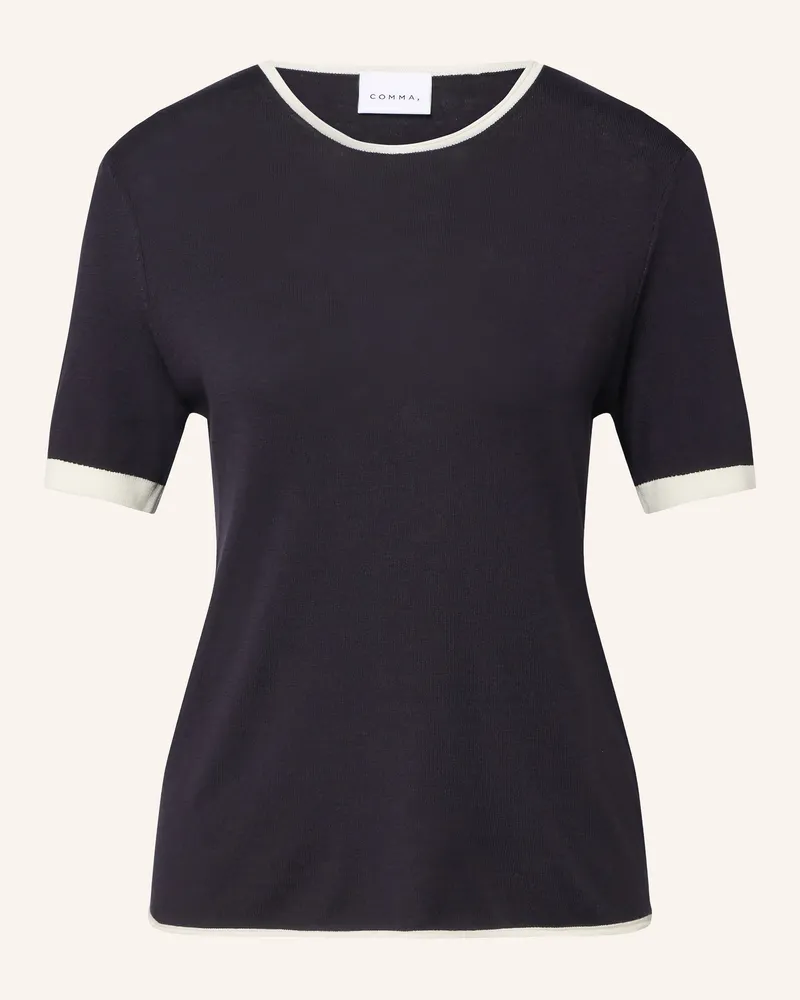 COMMA Strickshirt blau Dunkelblau