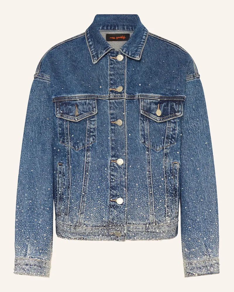 Miss Goodlife Jeansjacke mit Schmucksteinen Blau