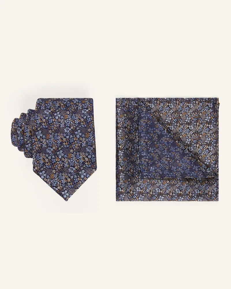 paul Set: Krawatte und Einstecktuch Hellbraun