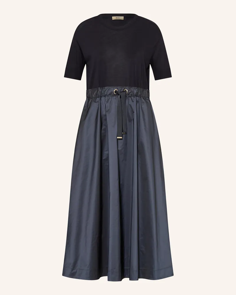 Herno Kleid im Materialmix Dunkelblau