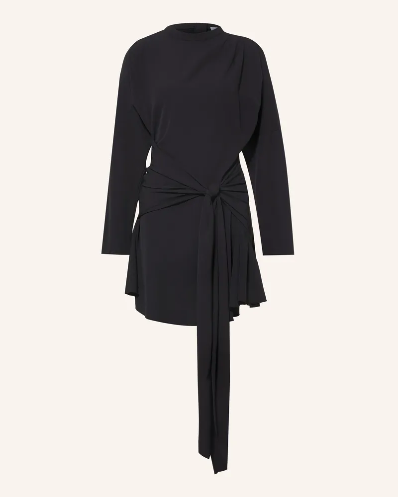 Ganni Kleid In Wickeloptik schwarz Schwarz
