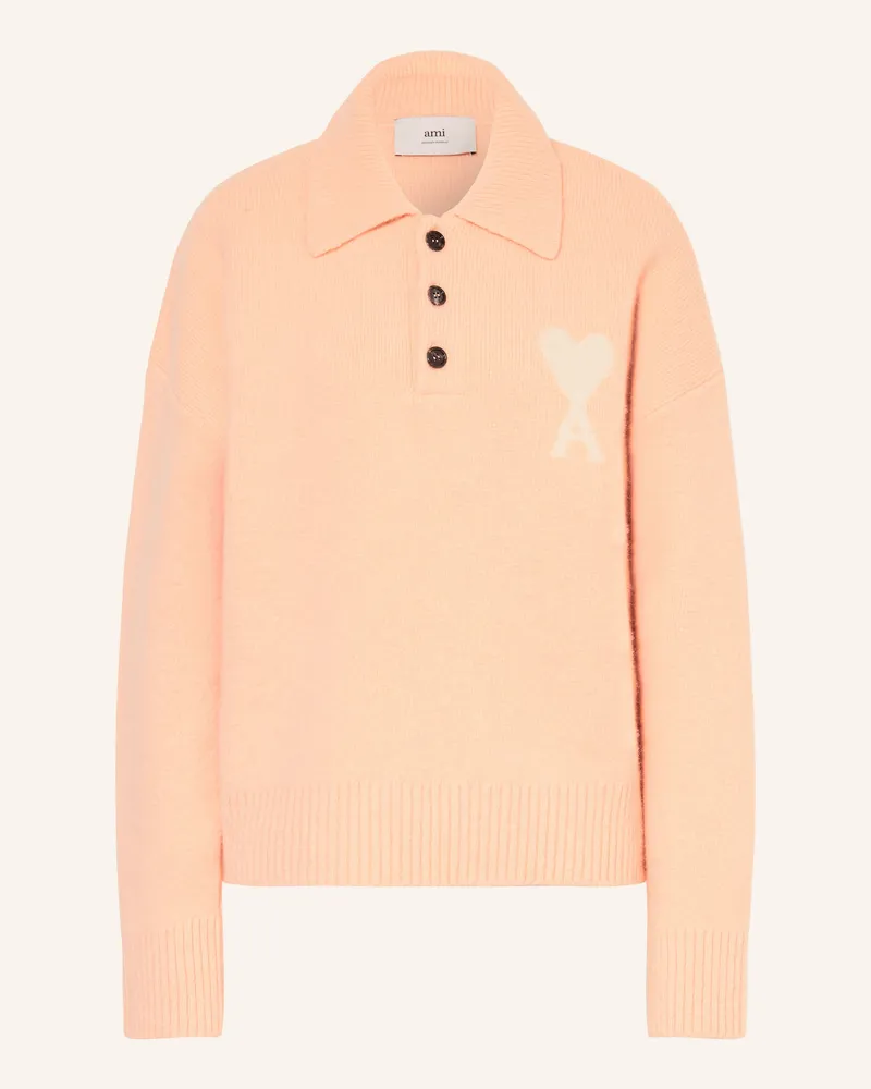 AMI Paris Pullover Mit Alpaka rosa Lachs