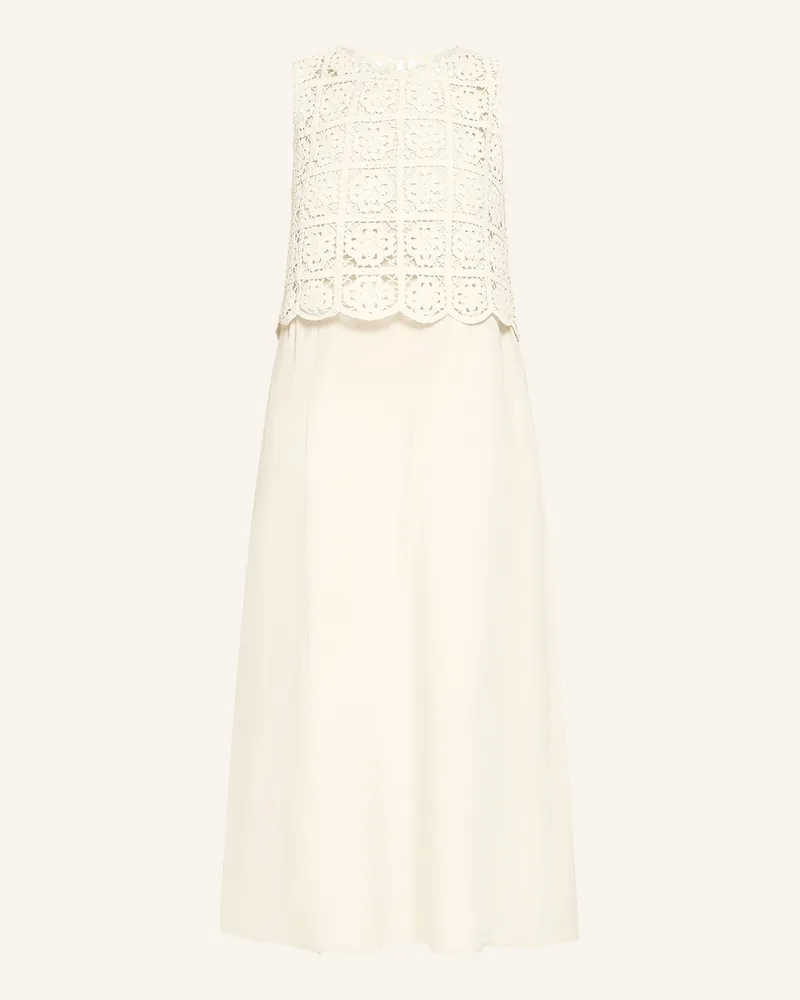 Cartoon Kleid Im Materialmix Mit Spitze beige Beige
