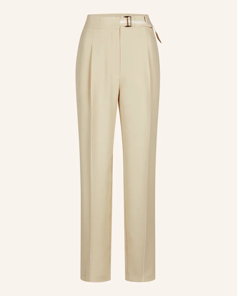 MARC AUREL Bundfaltenhose beige Creme