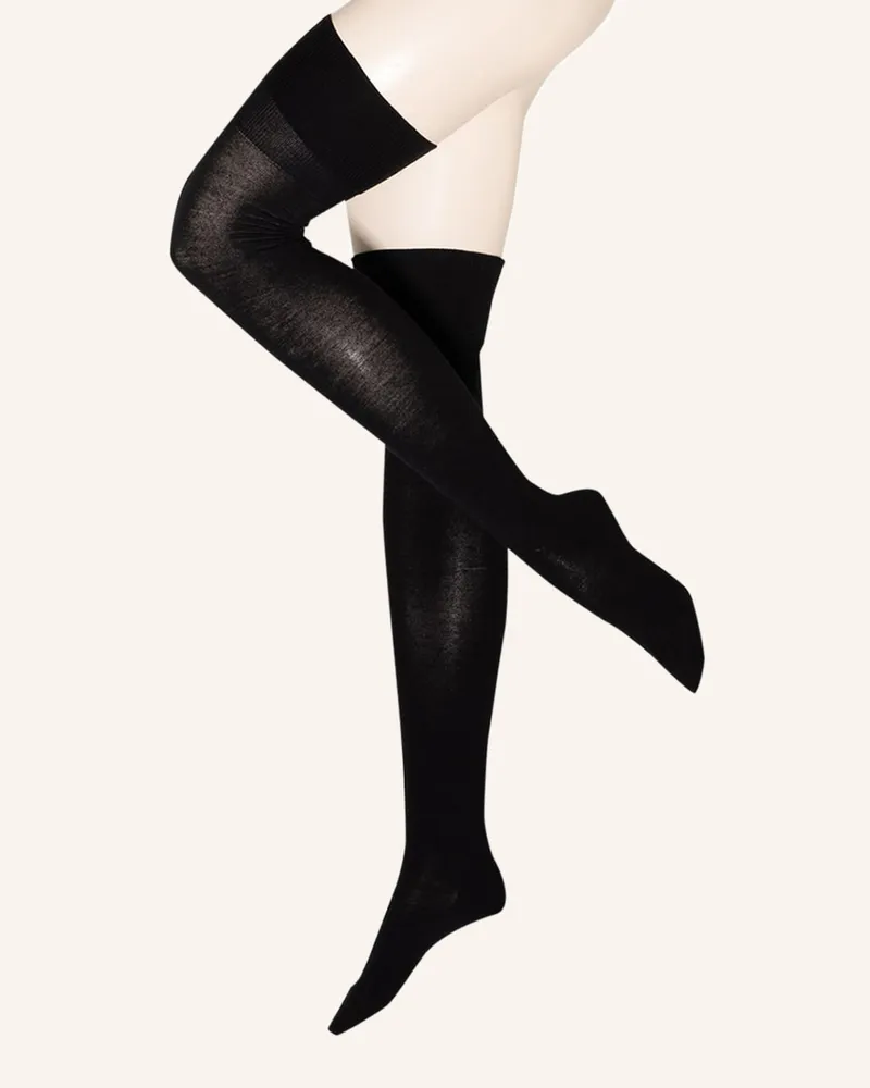 Falke Overknee-Strümpfe Striggings Mit Merinowolle schwarz 3009