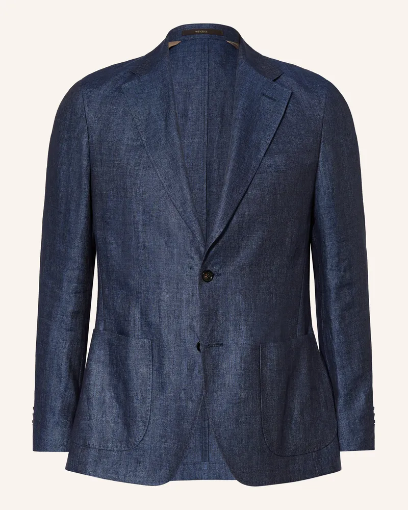 windsor. Leinensakko Giro Shaped Fit blau Dunkelblau