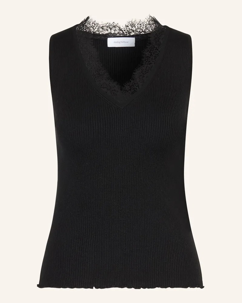 Darling Harbour Stricktop Mit Spitze schwarz Black