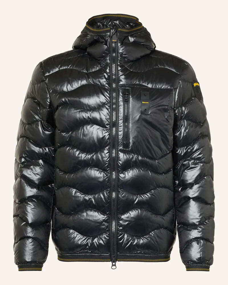 Blauer Daunenjacke Wave schwarz Schwarz