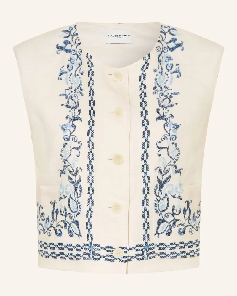 Claudie Pierlot Leinenweste beige Ecru