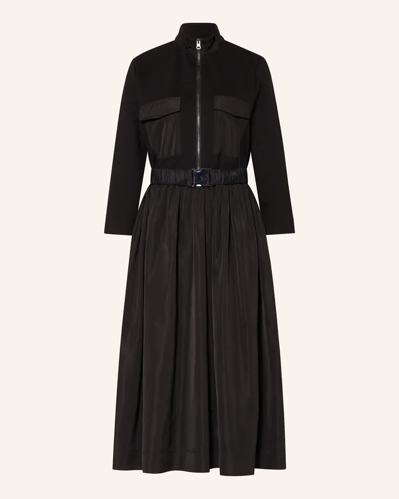 CATNOIR Kleid im Materialmix mit 3/4-Arm Schwarz