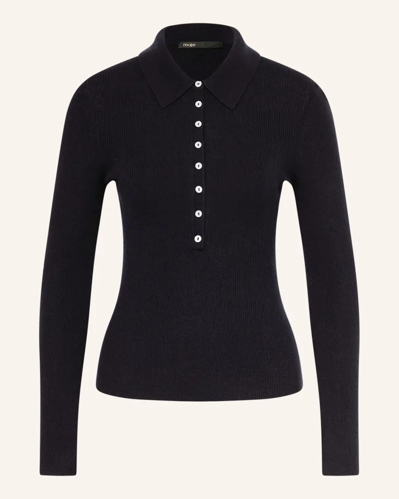Maje Strick-Poloshirt blau Dunkelblau
