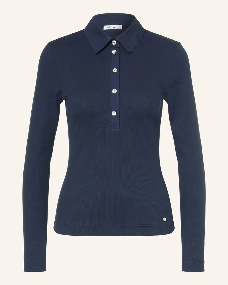 Efixelle Jersey-Poloshirt Mit Schmucksteinen blau Dunkelblau