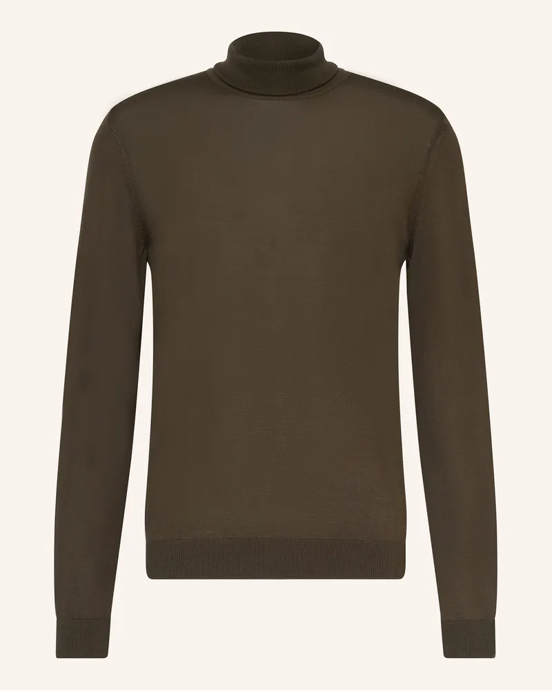 HUGO BOSS Rollkragenpullover MUSSO Grün