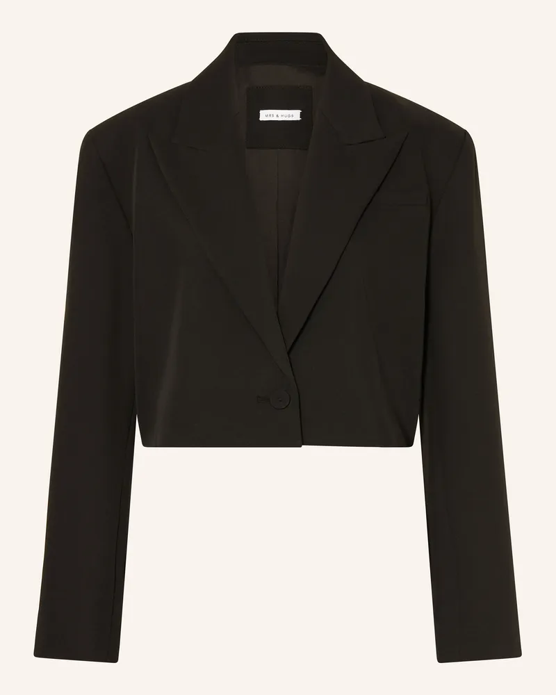 Mrs & HUGS Cropped-Blazer schwarz Schwarz