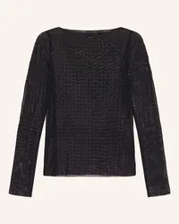 Pinko Longsleeve ROUEN aus Mesh mit Schmucksteinen Schwarz