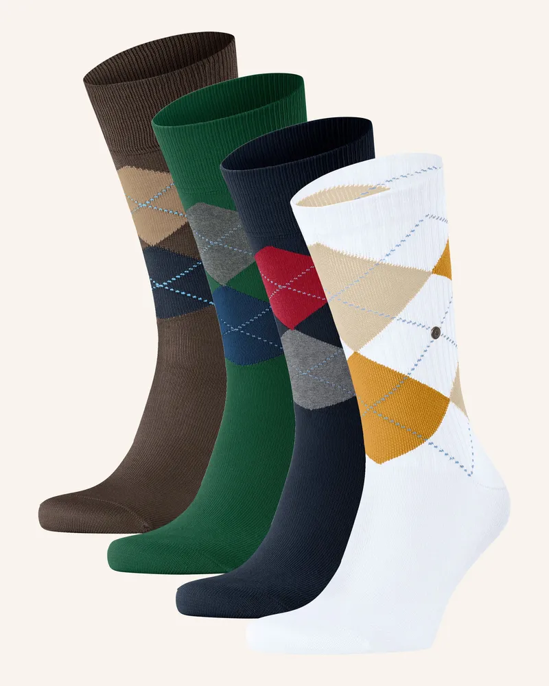 Burlington 4er-Pack Socken Ben's Burlis Mit Geschenkbox grau 0010