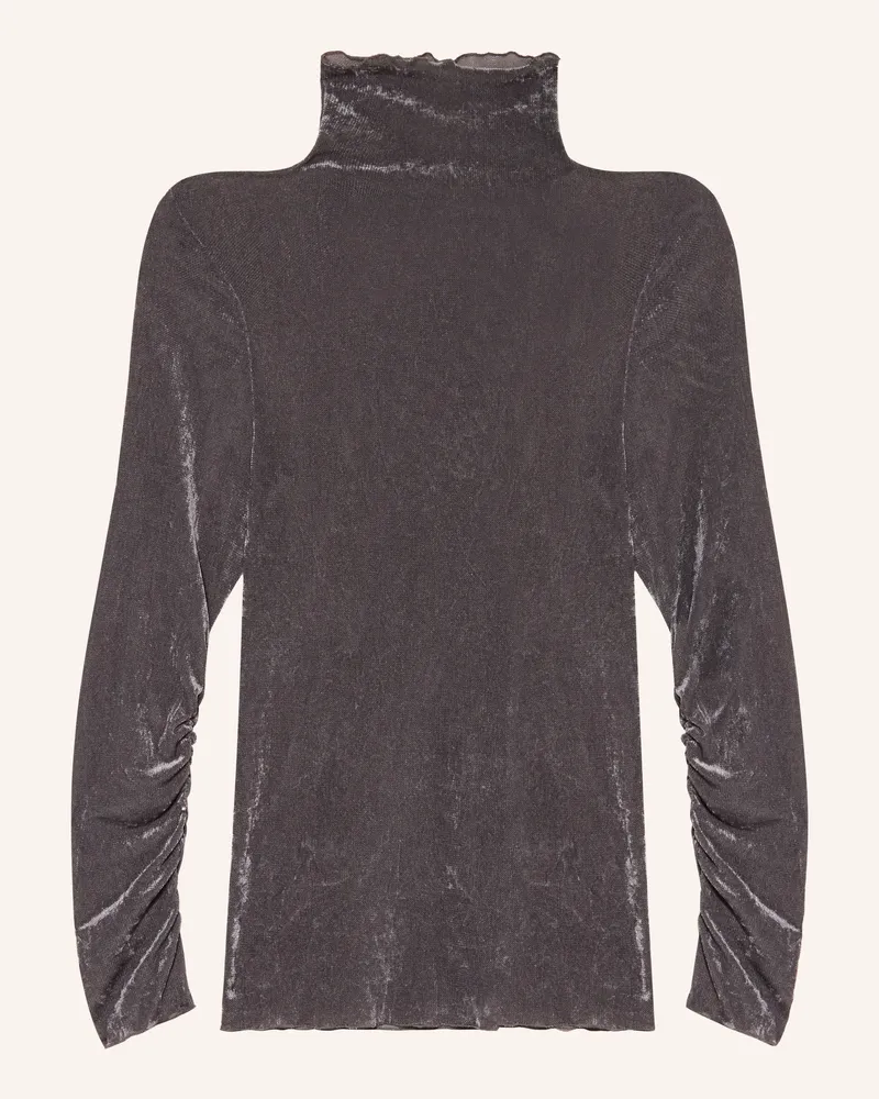 Luisa Cerano Rollkragenshirt Aus Mesh grau Dunkelgrau