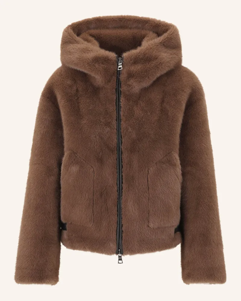 Blonde No. 8 Kunstpelz-Jacke ELLE Dunkelbraun