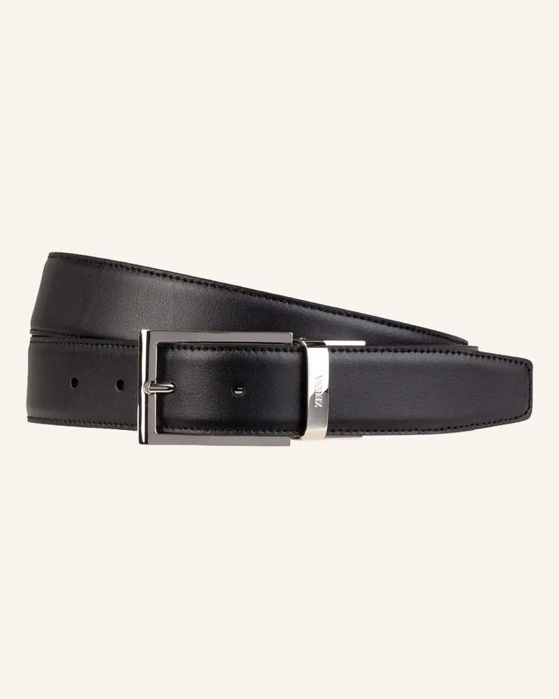 Ermenegildo Zegna Ledergürtel schwarz Schwarz