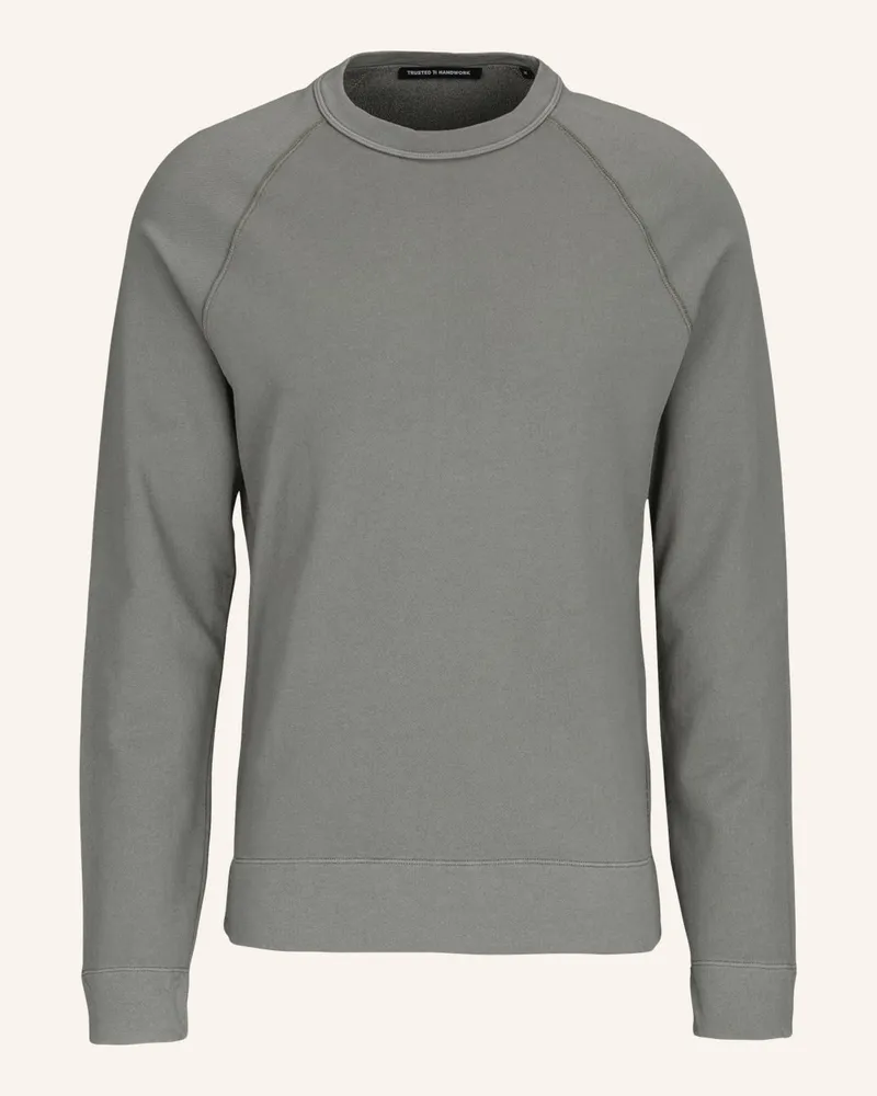 Trusted Handwork Round Neck 1/1-Sleeve Sweatshirt with Raglan Grau