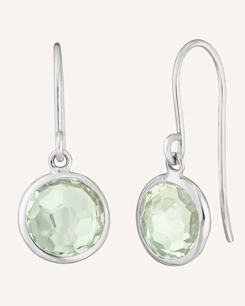 Leaf Ohrringe GREEN AMETHYST aus14 Karat Weißgold Weissgold
