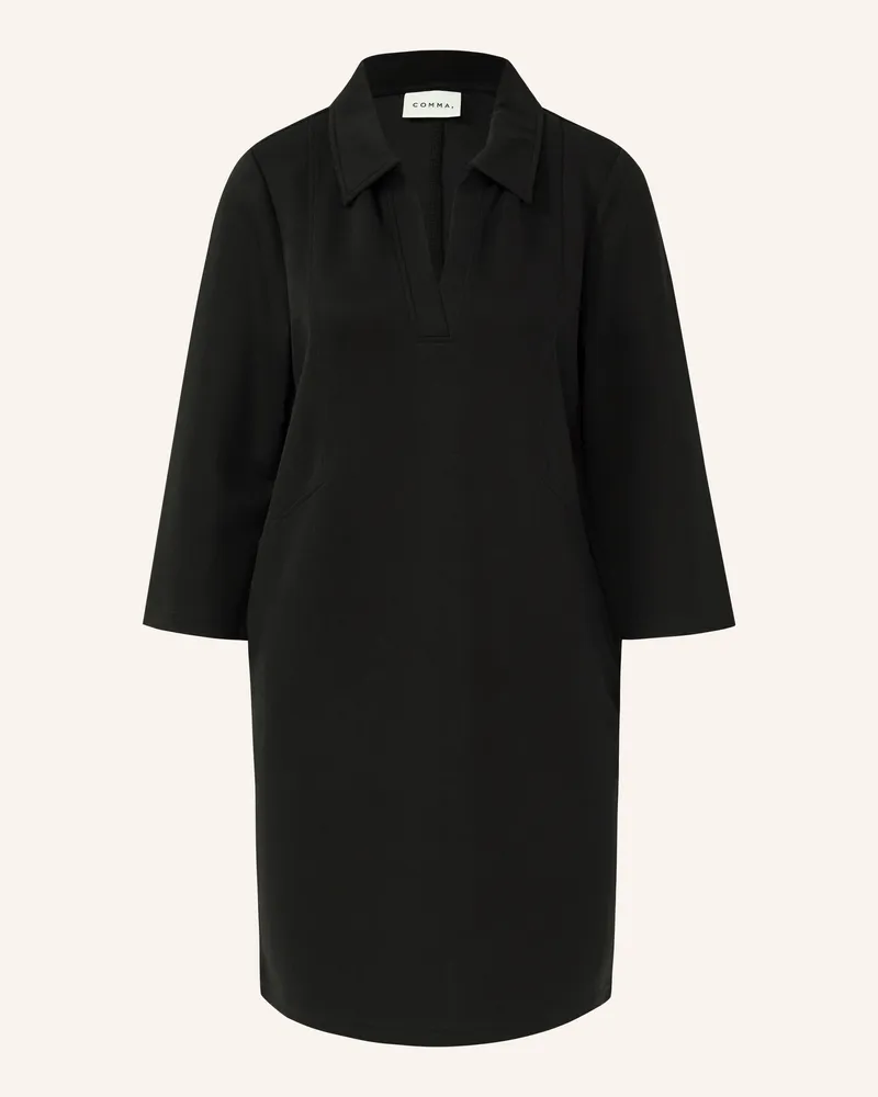 COMMA Jerseykleid Mit 3/4-Arm schwarz Schwarz