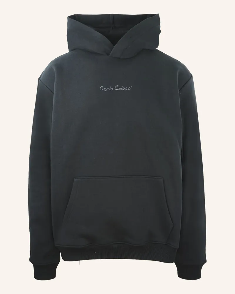 Carlo Colucci Oversize Hoodie - Human Canvas Framba schwarz Schwarz
