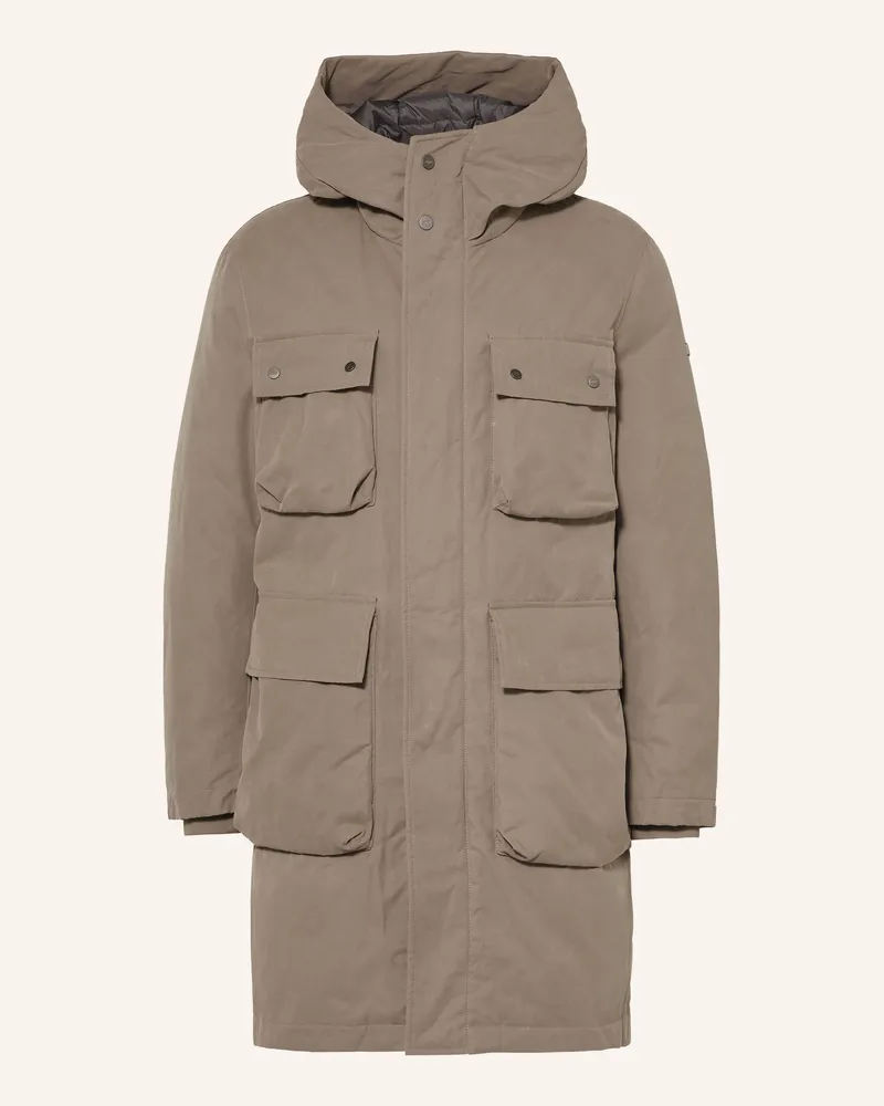 DUNO Daunenparka braun Oliv