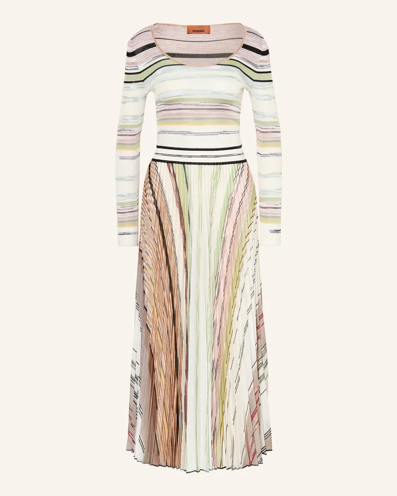 Missoni Strickkleid Mit Plissees gruen Hellgrün