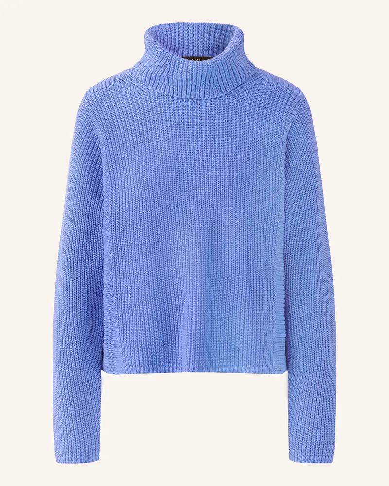 Oui  Rollkragenpullover Blau