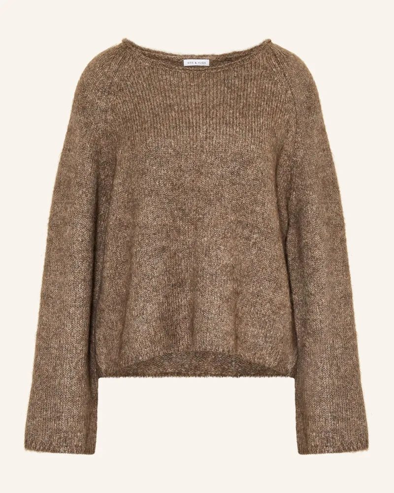 Mrs & HUGS Pullover beige Braun