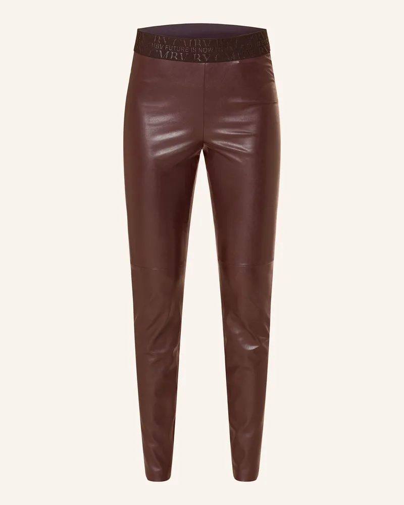 Cambio Leggings RANDA in Lederoptik Dunkelrot