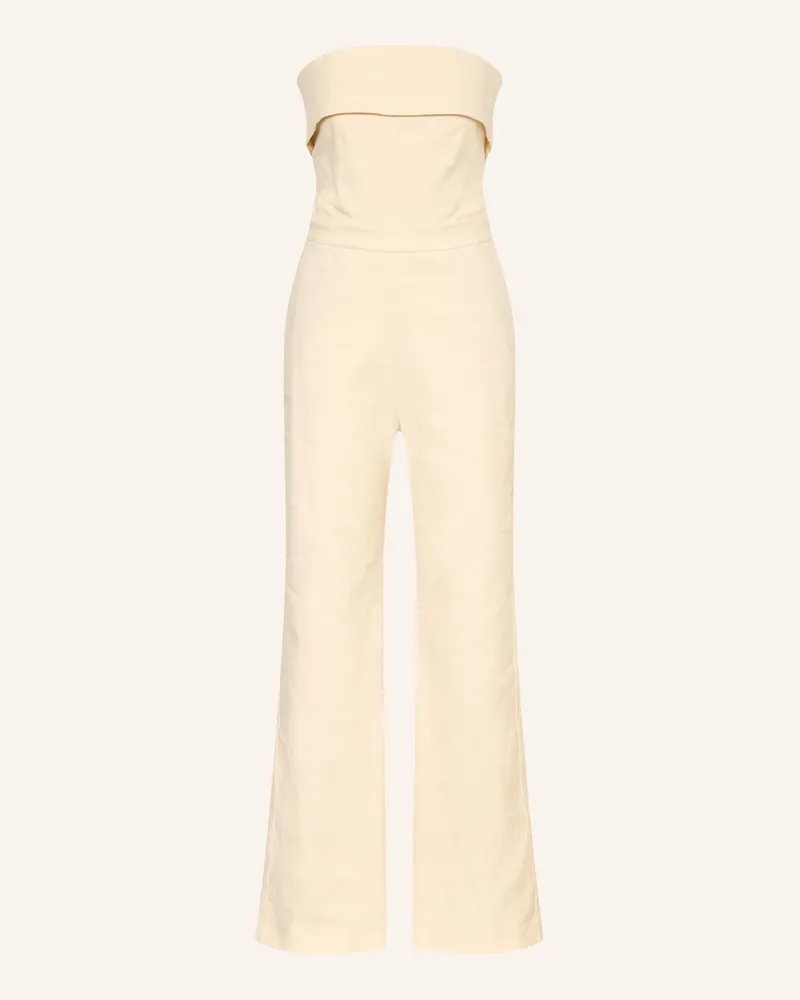 ba&sh Off-Shoulder-Jumpsuit Cenelia Mit Leinen gelb Creme
