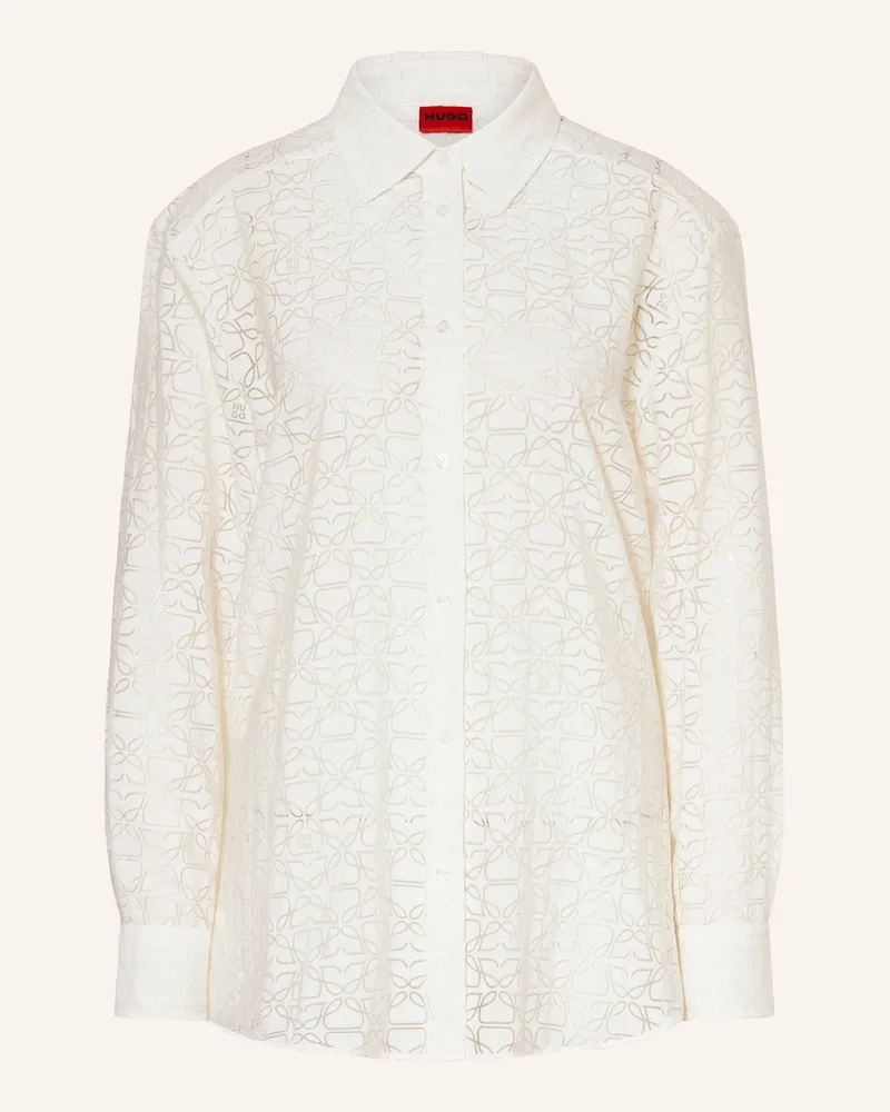 HUGO BOSS Oversized-Bluse THE OVERSIZE SHIRT Weiss
