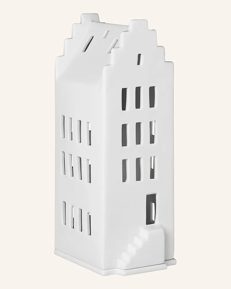 räder Dekofigur LICHTHAUS GIEBELDACH mit Teelichthalter Weiss
