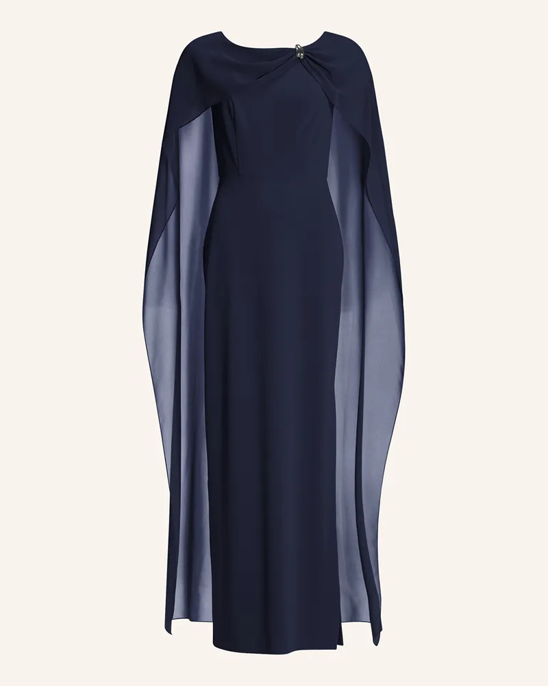 Swing Abendkleid Im Materialmix blau Dunkelblau