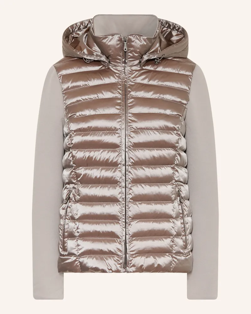 Wellensteyn Steppjacke Italy Combi Italco Im Materialmix Mit Abnehmbarer Kapuze beige Taupe